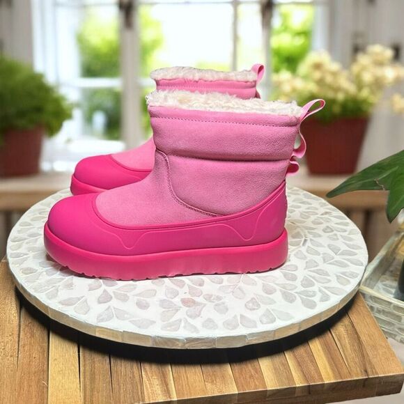 UGG Classic Mini Mod Winter Snow Waterproof Sherpa Lined Boot Sachet Pink Girls - Picture 2 of 12